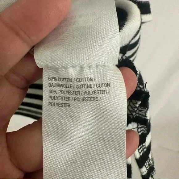 Quacker Factory Top Blouse Striped Beaded Womens Plus Size 2X Crisscross Sleeves - Picture 13 of 14